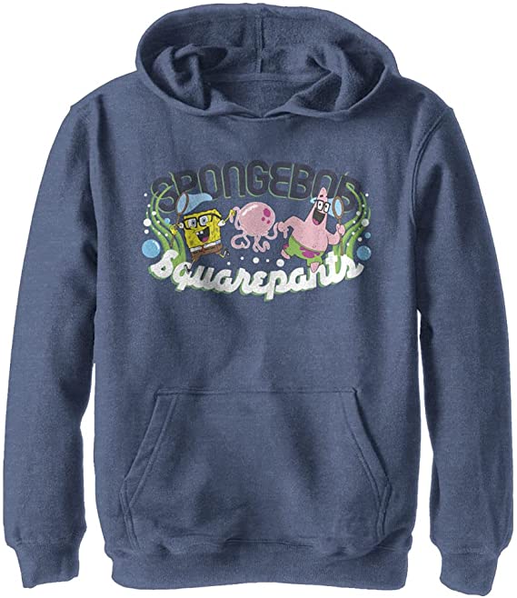 Nickelodeon Kids Squarepants Spongebob and Patrick Catching Jellyfish Youth Pullover Hoodie