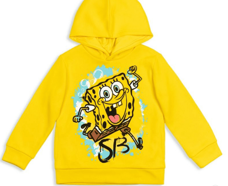 SpongeBob SquarePants Little Boys Fleece Fashion Pullover Hoodie Yellow