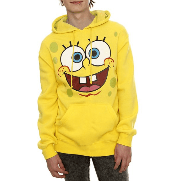 goofy smile of spongebob