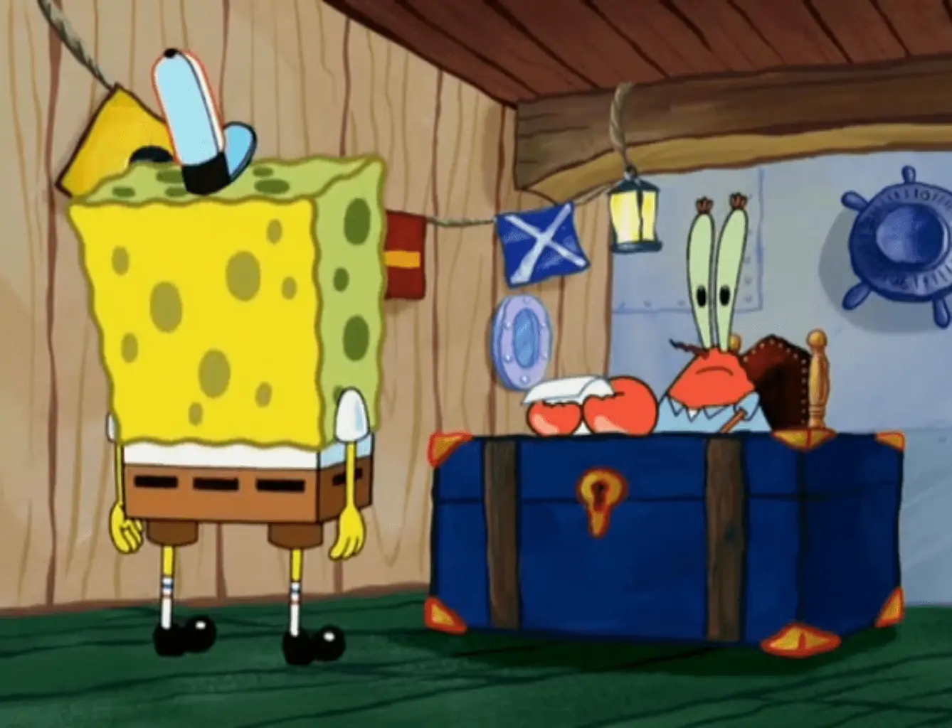 spongebob decides to open up to mr. krubs