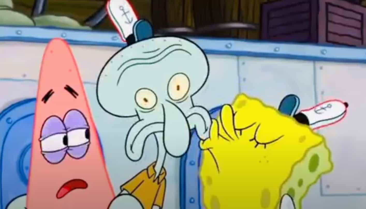 spongebob kissing squidward