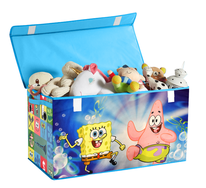 Idea Nuova Nickelodeon SpongeBob Collapsible Children Toy Storage Trunk, Durable with Lid