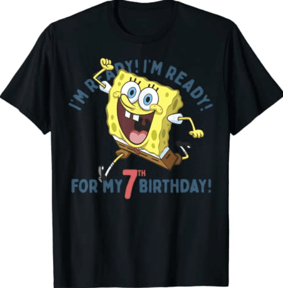 Nickelodeon SpongeBob SquarePants Ready For My 7th Birthday T-Shirt