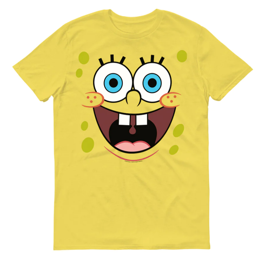 SPONGEBOB SQUAREPANTS YELLOW BIG FACE SHORT-SLEEVE T-SHIRT