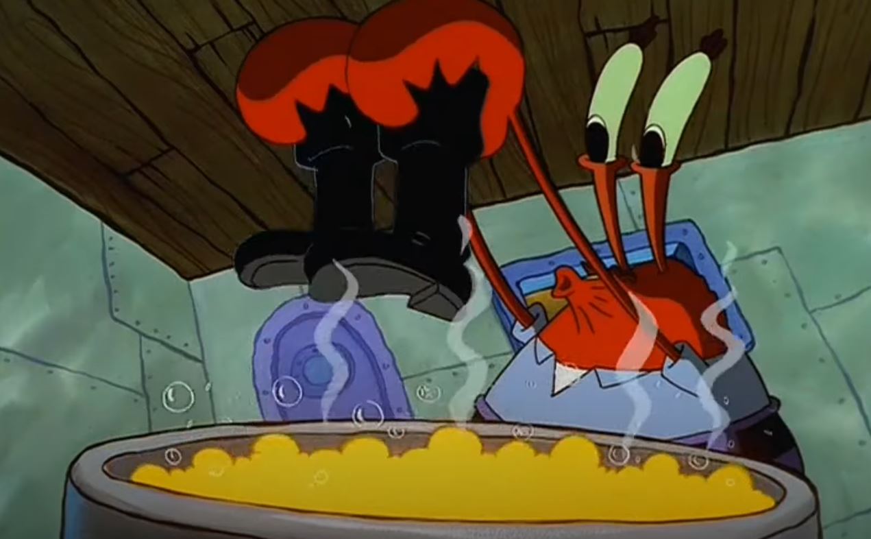 Spongebob Squarepants Mr.Krabs Swallowing The Boots