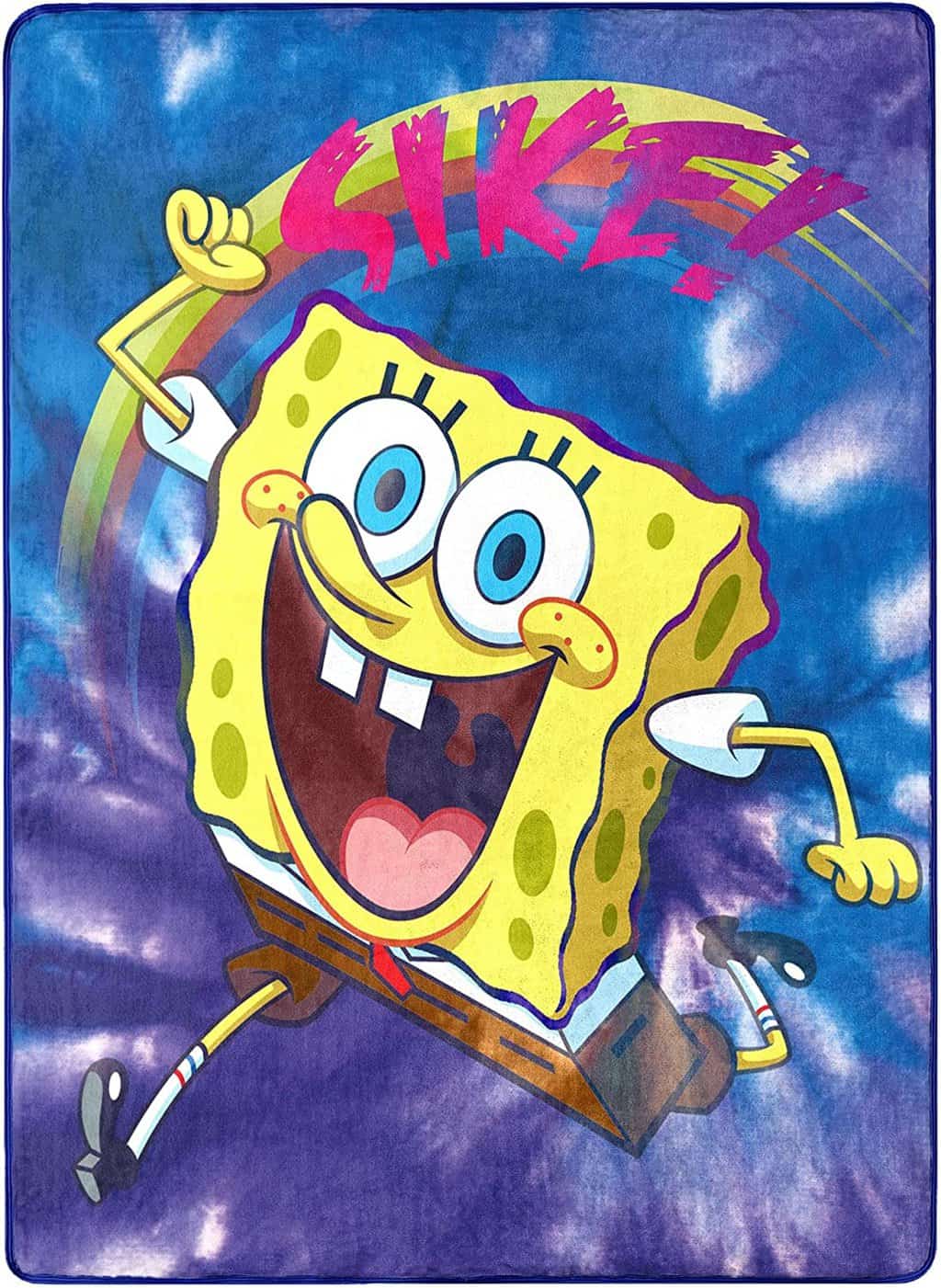 Northwest Spongebob Tie Dye Ready Silk Touch Throw Blanket