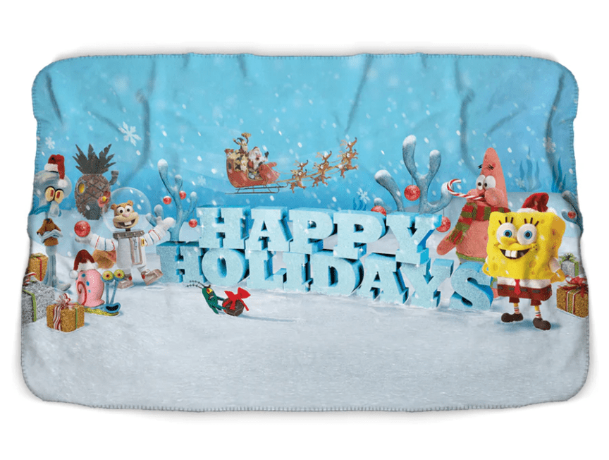 SPONGEBOB 'TIS THE SEASON HAPPY HOLIDAYS SHERPA BLANKET