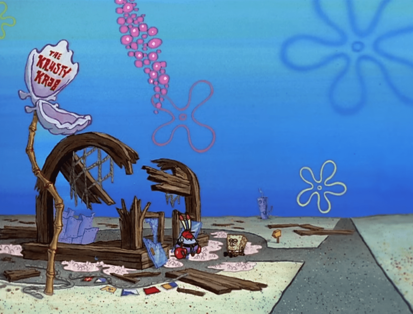 destroyed krusty krab