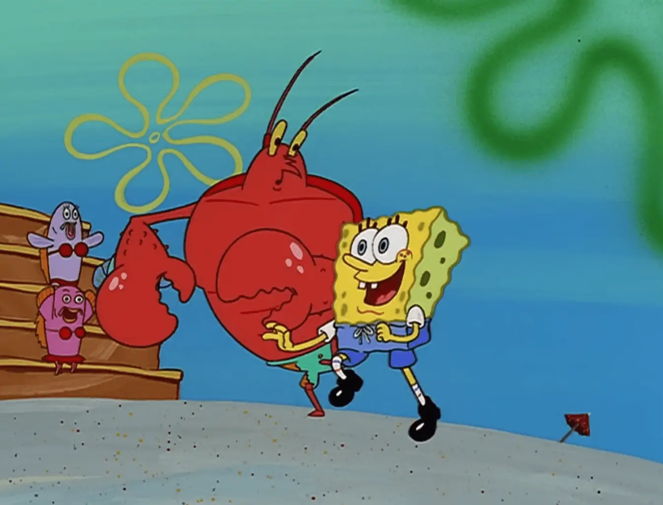 larry and spongebob