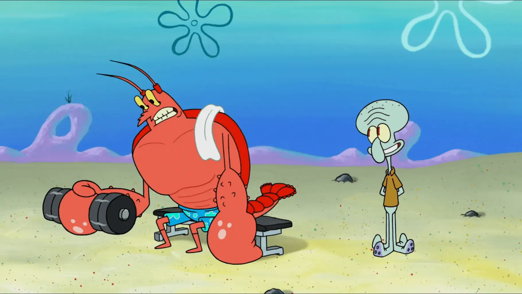 larry and squidward