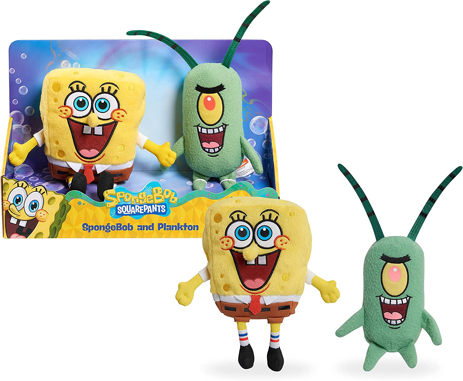 Nickelodeon Just Play Spongebob and Plankton Plush Set