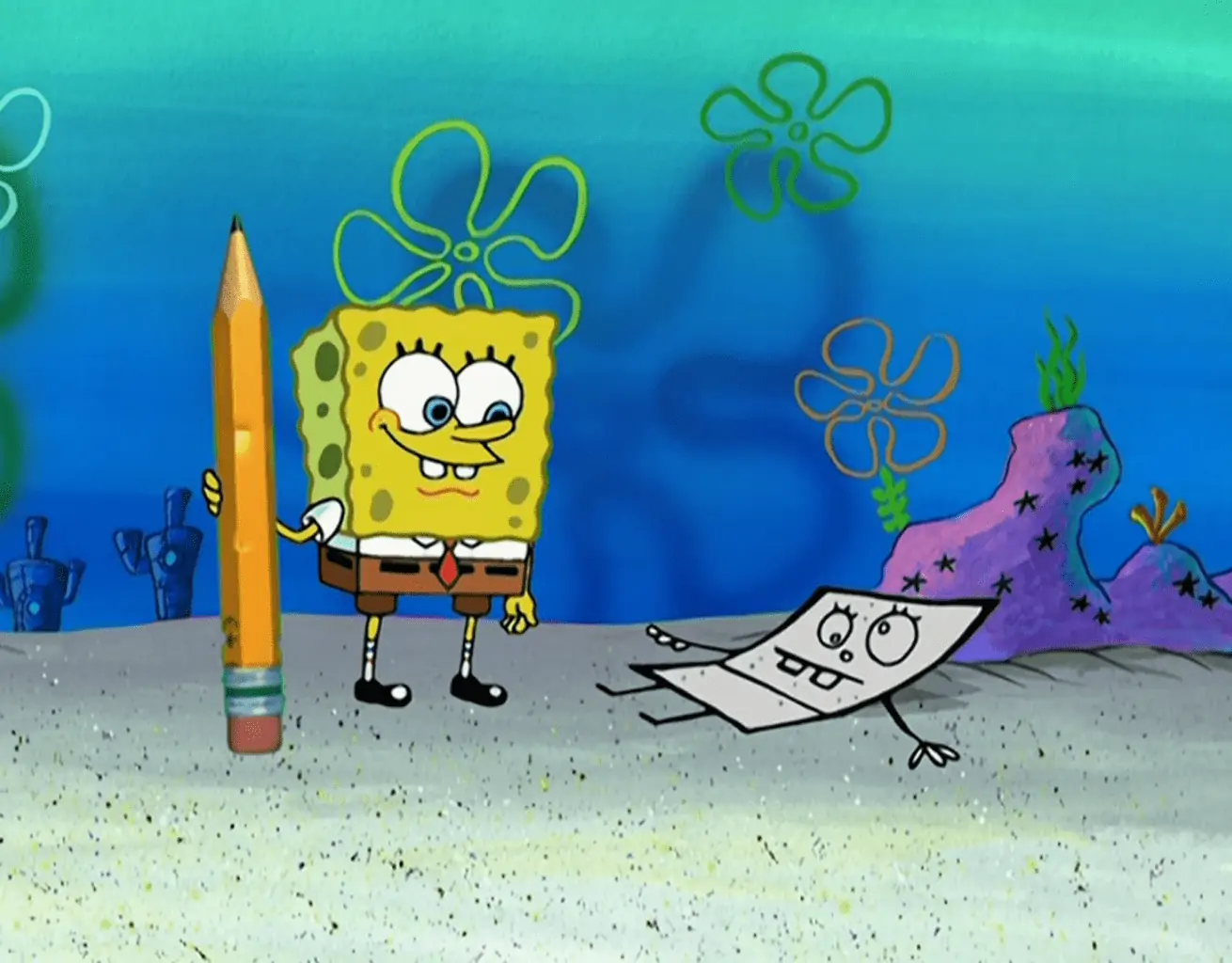 spongebob draws himself