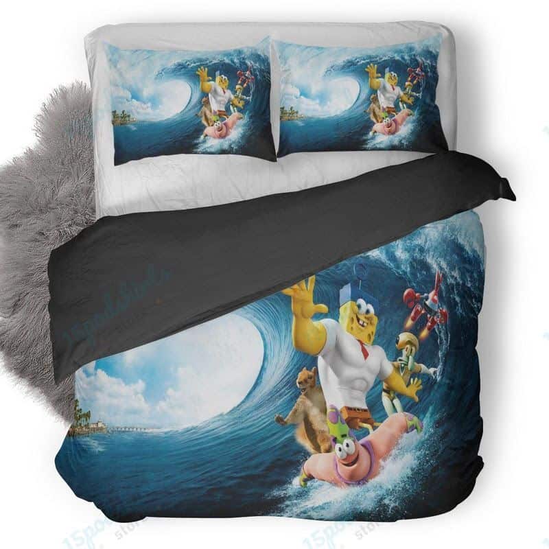 The SpongeBob Characters Windsurfing Duvet Cover