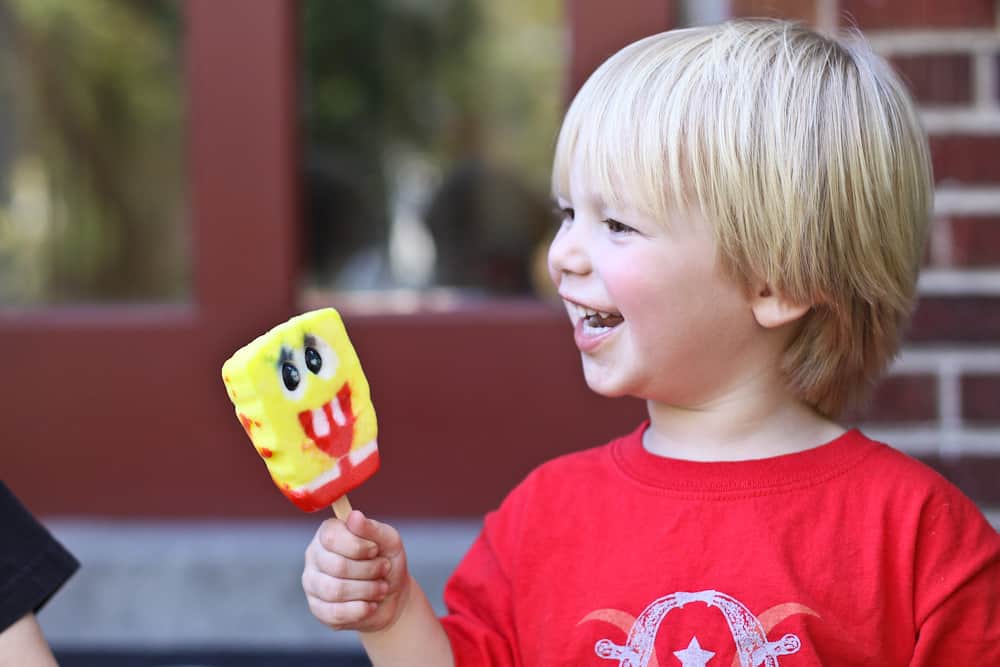 Boy Holding SpongeBob Ice Cream