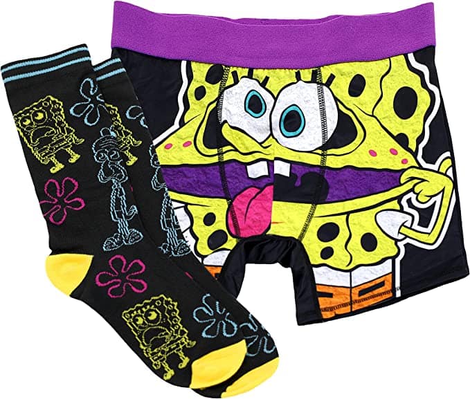 Nickelodeon Men's SpongeBob SquarePants Boxer Brief and Crew Sock Combo Set