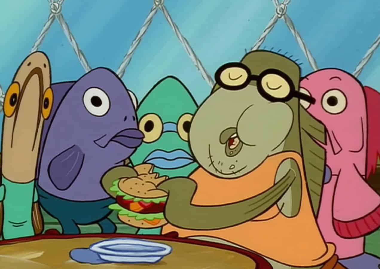 Bubble Bass eats the Krabby Patty and notices THE mistake.