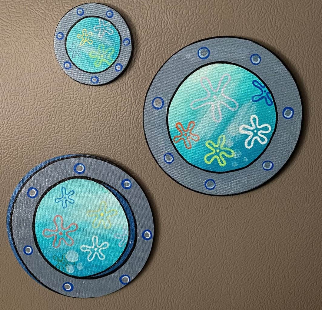 Painted Bikini Bottom Porthole Magnet