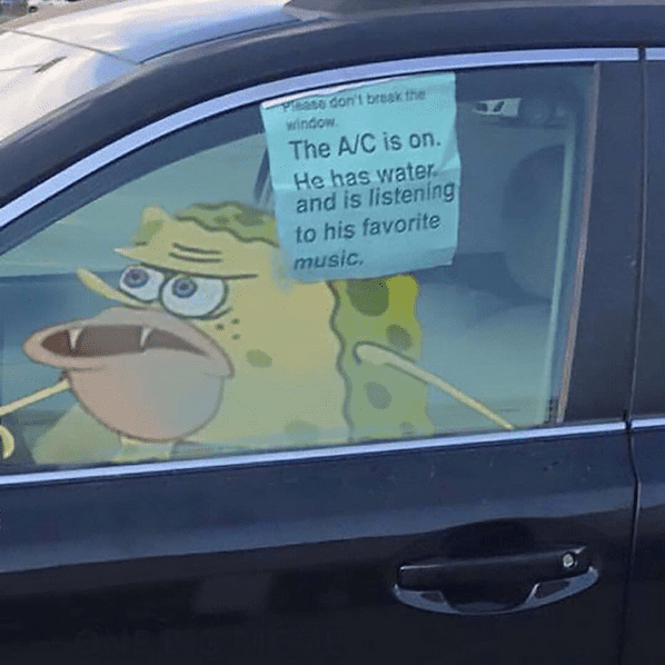 SpongeBob Car Window Note