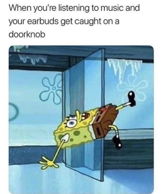 cursed spongebob earbuds meme