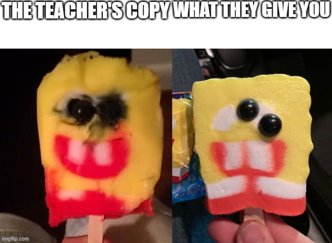 cursed spongebob popsicle meme 1