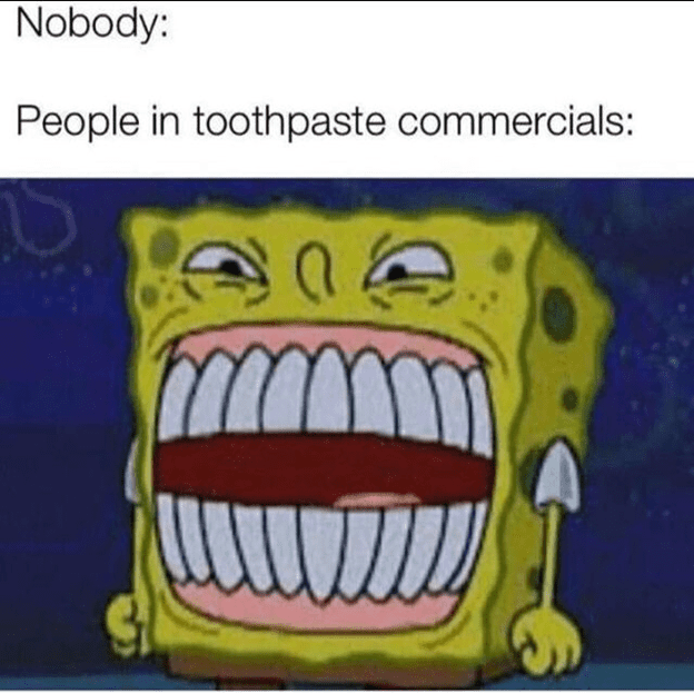 SpongeBob’s smile and weird-looking teeth