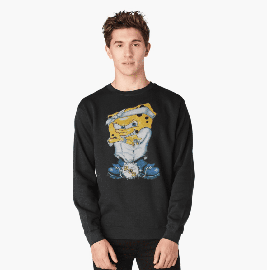 spongebob gangsterpants pullover sweatshirt